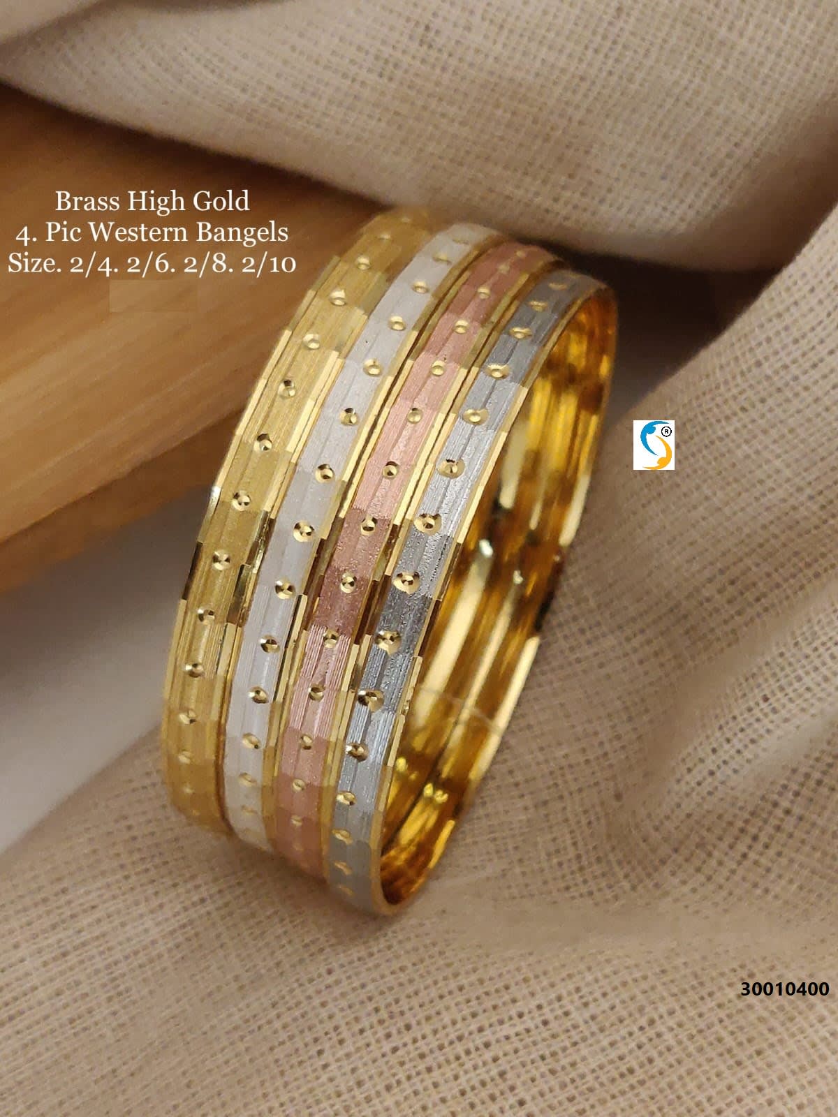 Stylish Daily Wear Gold Plated Fancy Multi-Color Bangle Set Of 4