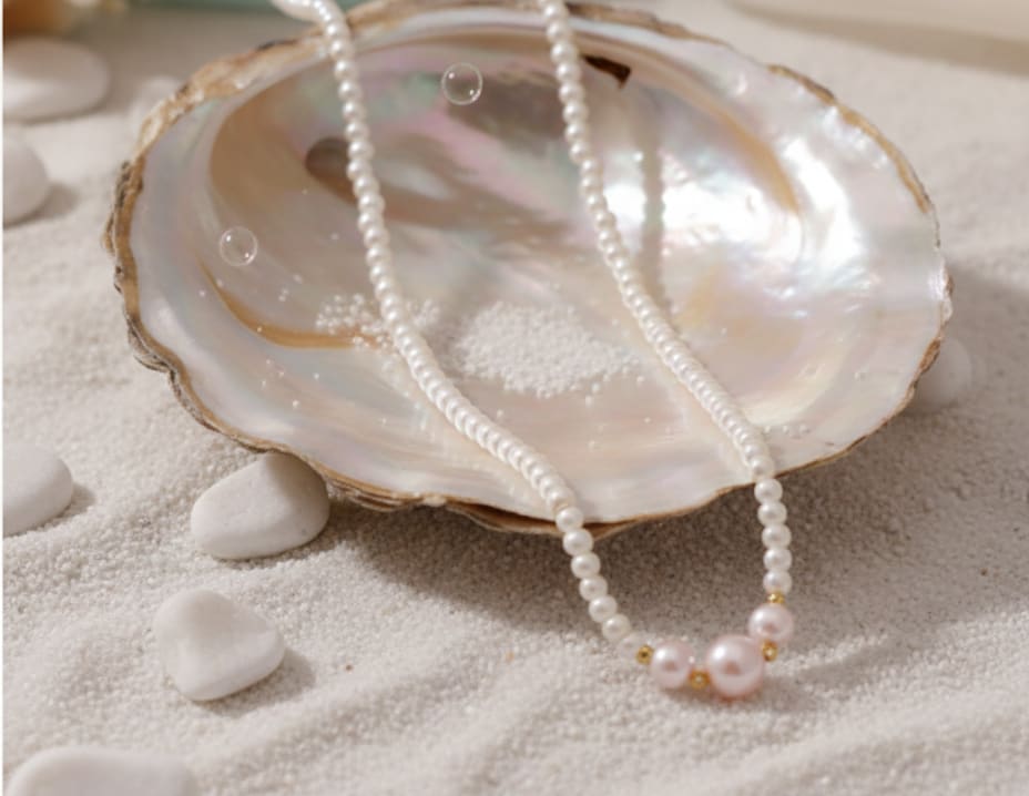 Trendy Designer Pink Pearl Chain