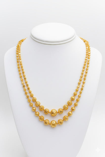 Gold Plated Fancy Ball Chain Combo Of 3-Line And 2-Line Chain