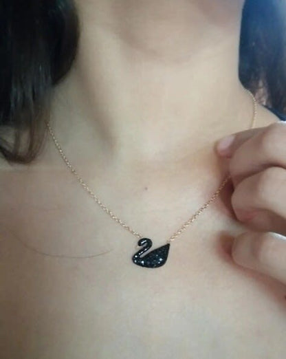Origional Stainless Steel Black Beeds Studed Fancy  Duck Chain