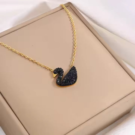 origional stainless steel black beeds studed fancy  duck chain
