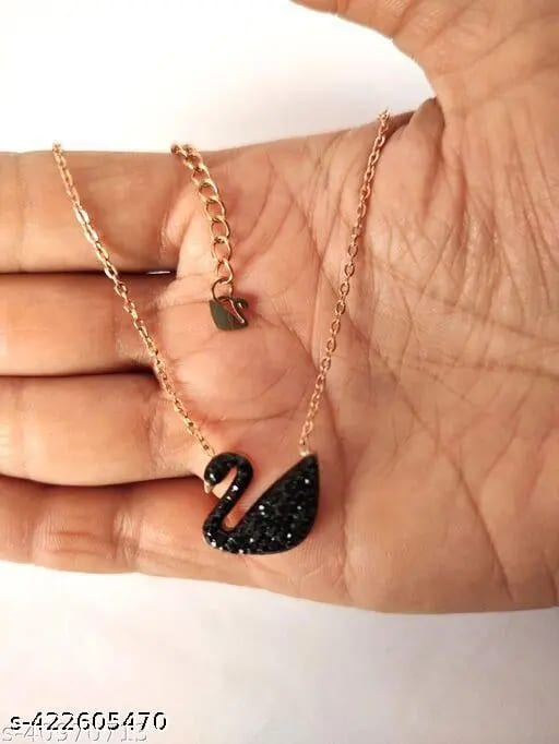Origional Stainless Steel Black Beeds Studed Fancy  Duck Chain
