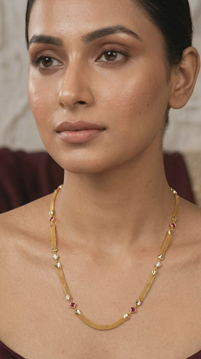 Designer high gold plated ad diamond studued fancy long chain