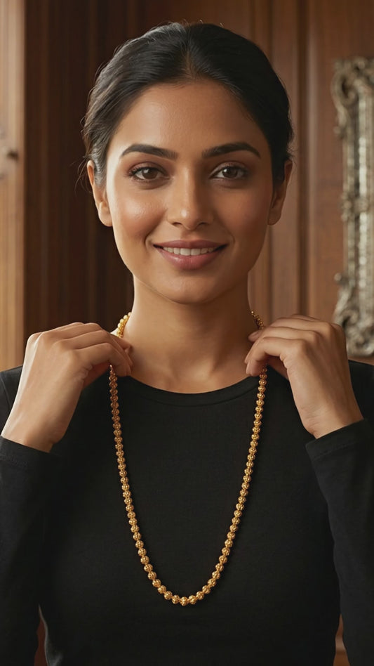 Micro Gold Plated Daily Wear 24Inches Ball Chain