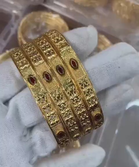 Set Of 4Pc Gold Plated Traditional Meenakari Bangles