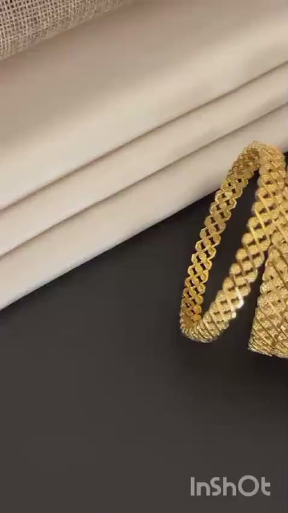 High Gold Plated Beautiful Designer Bangle Set (4 Pcs)