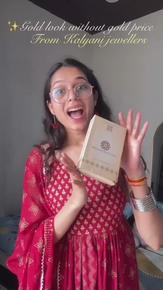 Gold Plated Ad Diamond Studded Fancy Forming Necklace With Earrings For Women