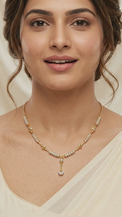 High Gold Plated And Diamond Studded Daily Wear Fancy  Star Chain