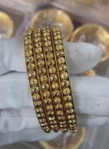 High Gold Plated Daily Wear 4 Pacs Fancy Ball Bangle