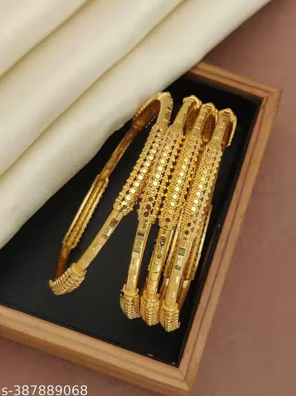 Designer High Gold Plated Daily Wear Fancy 10 Pcs Bangle