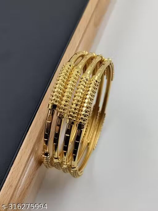 Designer High Gold Plated Daily Wear Fancy 10 Pcs Bangle