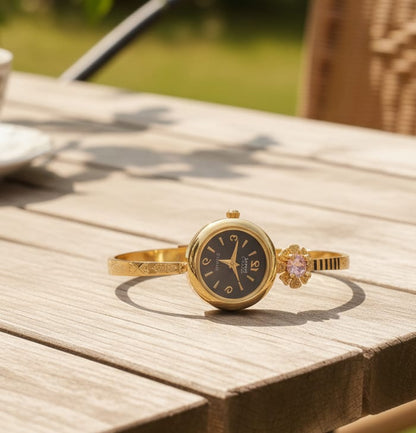 High Gold Plated Ad Diamond Adjustable Watch For Women