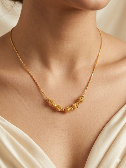 elegant gold plated daily wear sathiya design ball chain