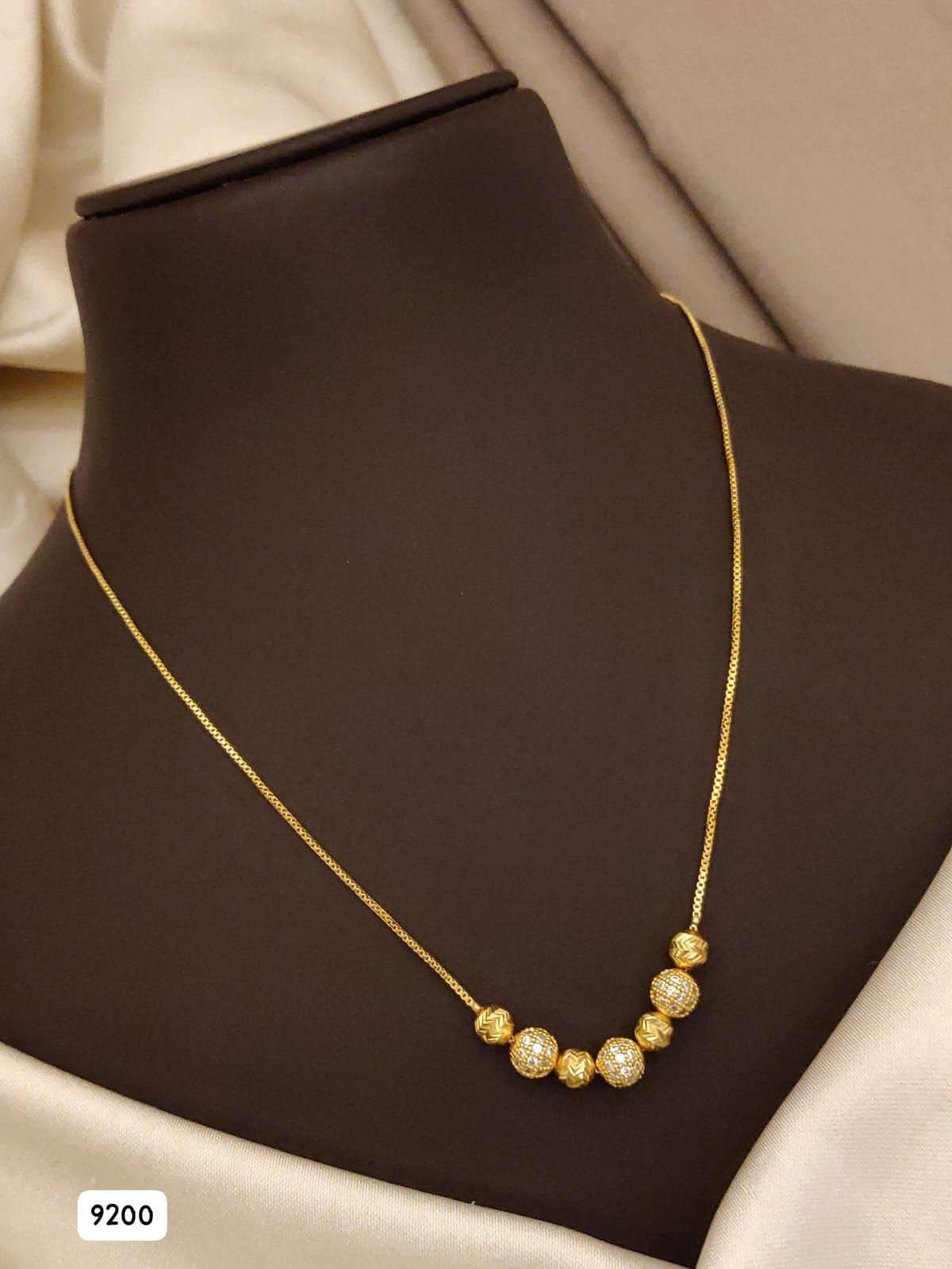 Timeless Beauty Gold Plated And Diamond Beads Necklace – Perfect Gift