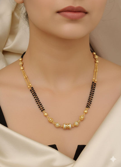 Micro Gold Plated Daily Wear And Diamond Mangalsutra For Women