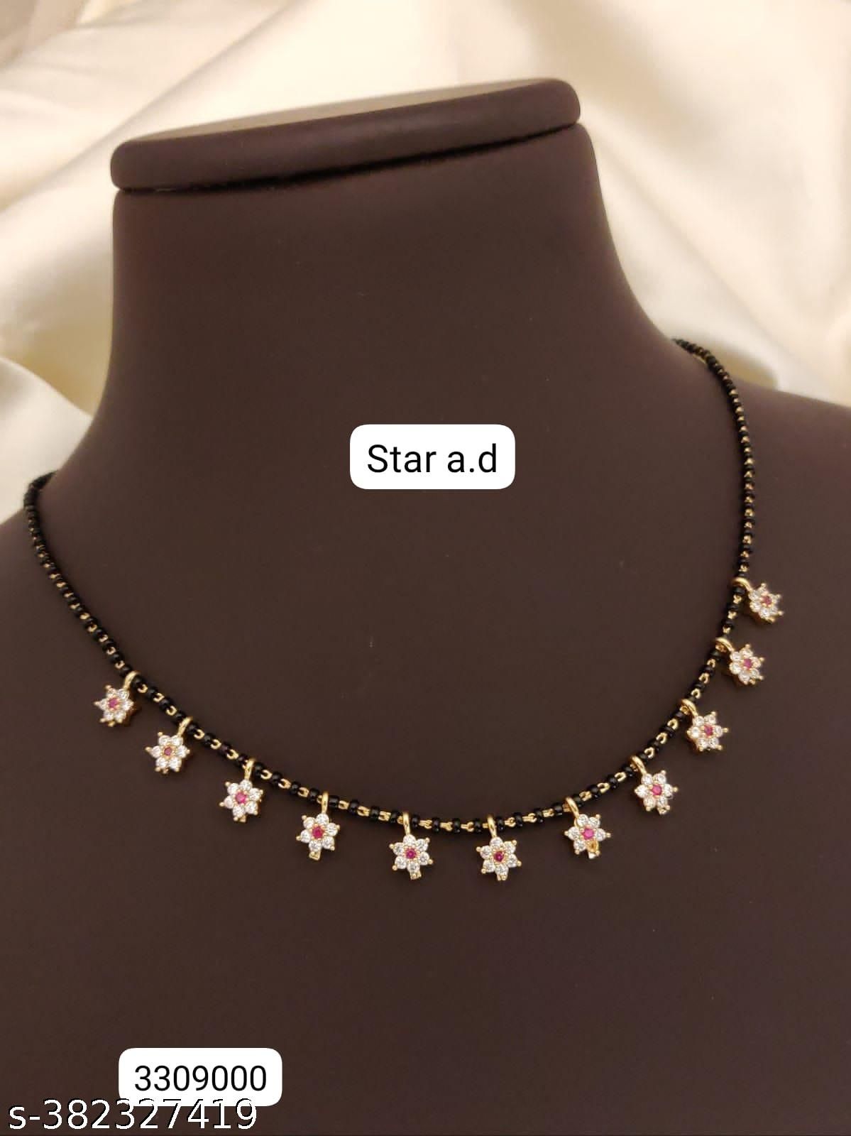 Gold Plated Daily Wear And Diamond Fancy Mangalsutra Combo