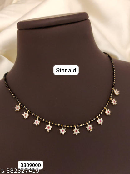 Gold Plated Daily Wear And Diamond Fancy Mangalsutra Combo