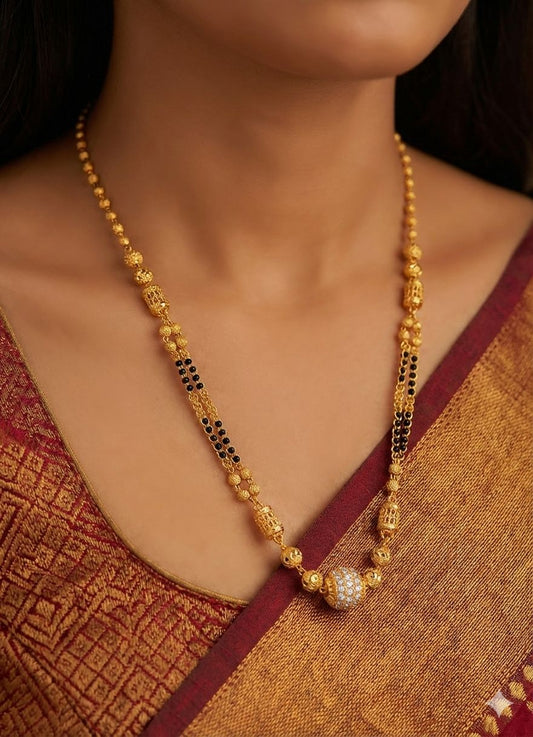 Traditional Elegance Diamond Studded Gold Mangalsutra