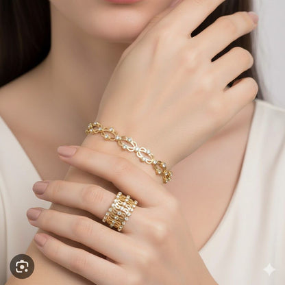 2 IN 1 Frodete Expandable Ring Bracelet Folding Retractable Adjustable Transform Bracelet TO Ring