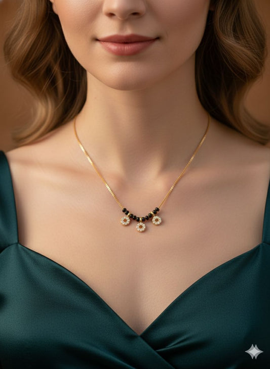 Daily Wear Gold Plated And Diamond Mangalsutra For Women