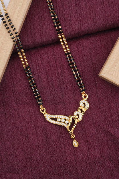 Micro Gold Plated Ruby-Style Mangalsutra Set For Women (Pack Of 3)