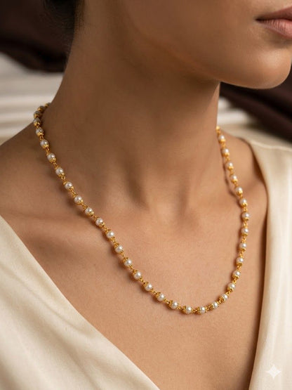 Designer High Gold Plated Pearl Drop Fancy Long Chain