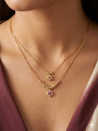 micro gold plated ad diamond  studed daily waer fancy 18 inches star chain