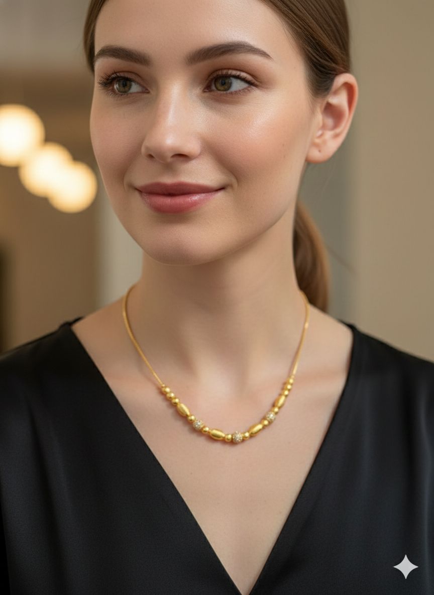 Elegant Micro Gold Plated Designer Bead Chain