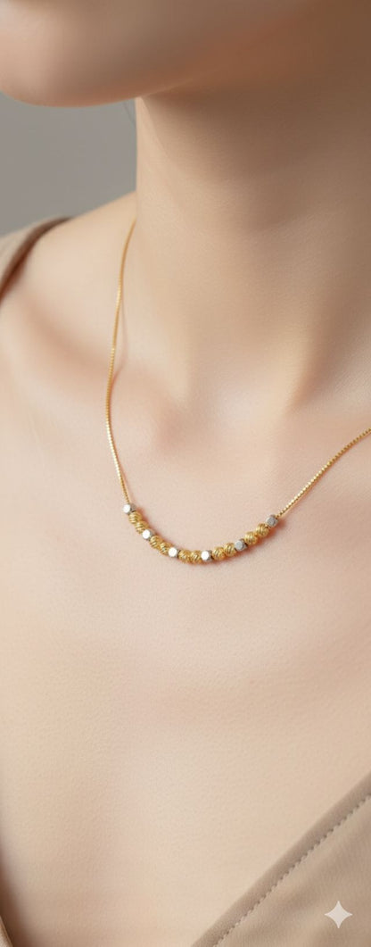 Micro Gold Plated Daily Wear Square Chain And Bracelet