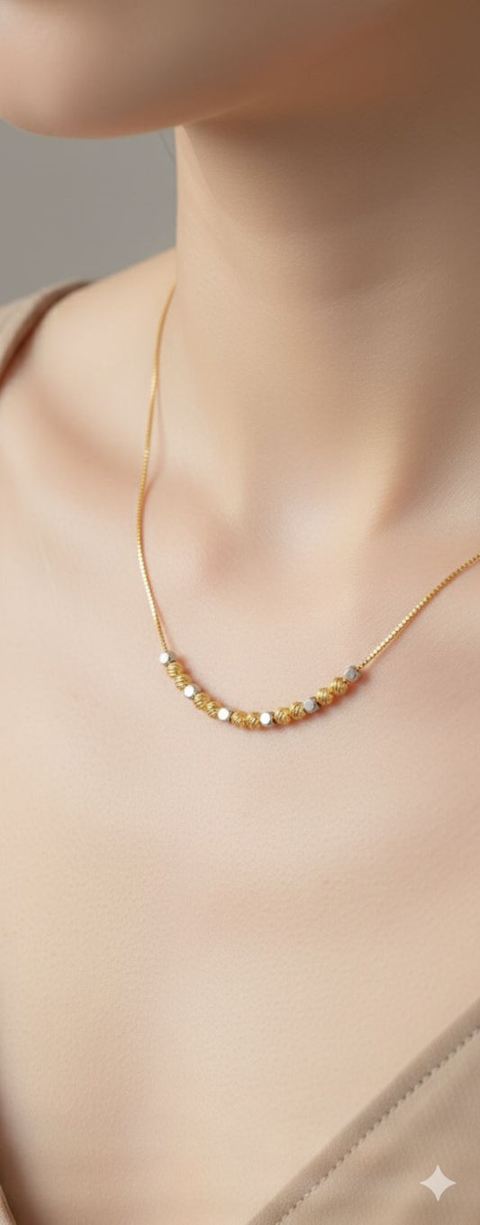 Micro Gold Plated Daily Wear Square Chain And Bracelet