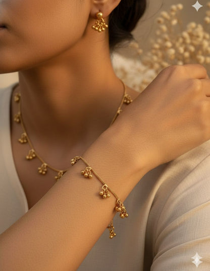Anushka Minimal Gold Charm Set with Earring