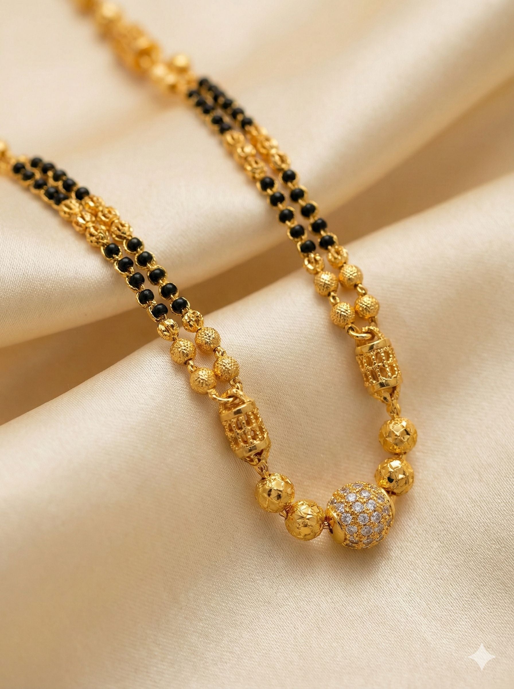 Traditional Elegance Diamond Studded Gold Mangalsutra