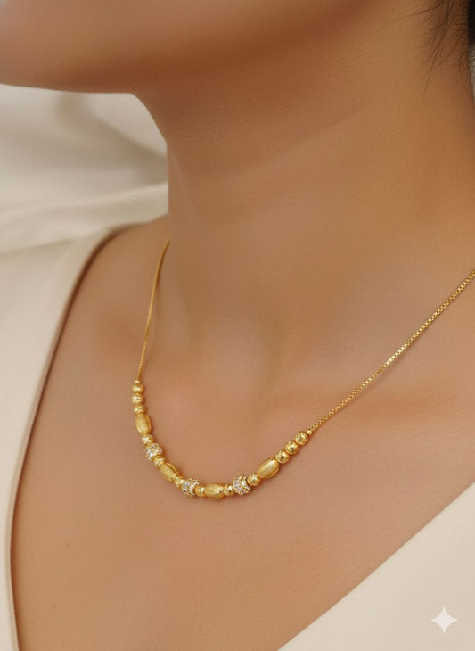 Elegant Micro Gold Plated Designer Bead Chain