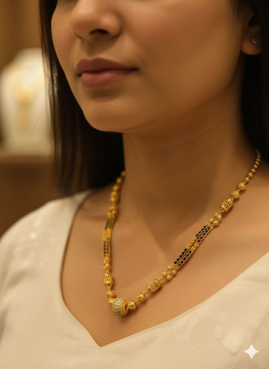 Traditional Elegance Diamond Studded Gold Mangalsutra