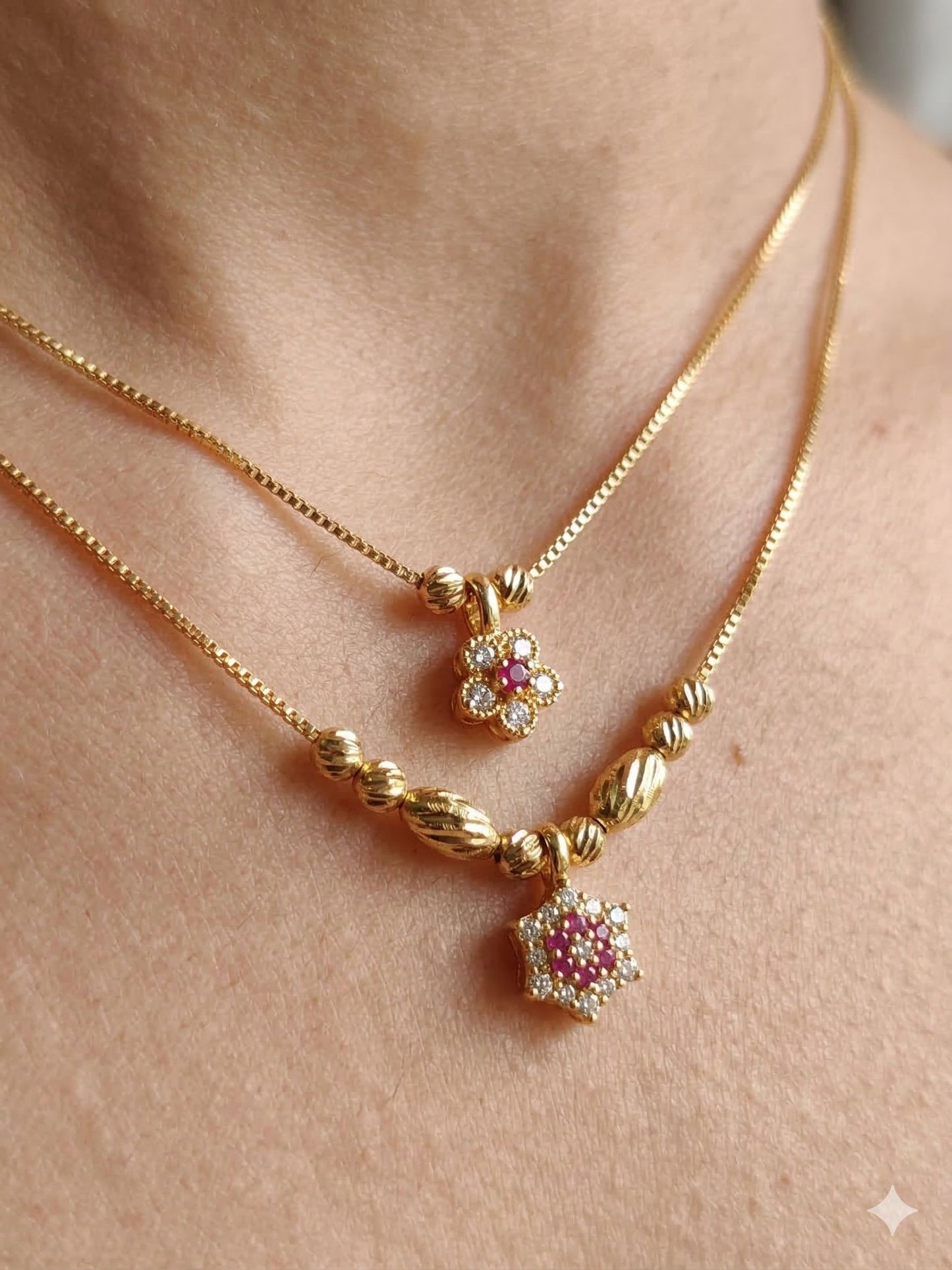 micro gold plated ad diamond  studed daily waer fancy 18 inches star chain