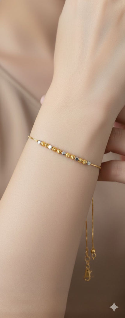 Micro Gold Plated Daily Wear Square Chain And Bracelet
