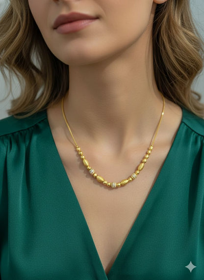 Elegant Micro Gold Plated Designer Bead Chain