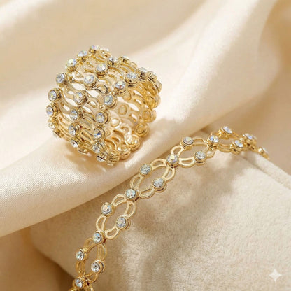 2 IN 1 Frodete Expandable Ring Bracelet Folding Retractable Adjustable Transform Bracelet TO Ring