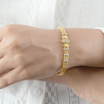 Designer Micro Gold Plated And Diamond Studded Fancy Bracelet