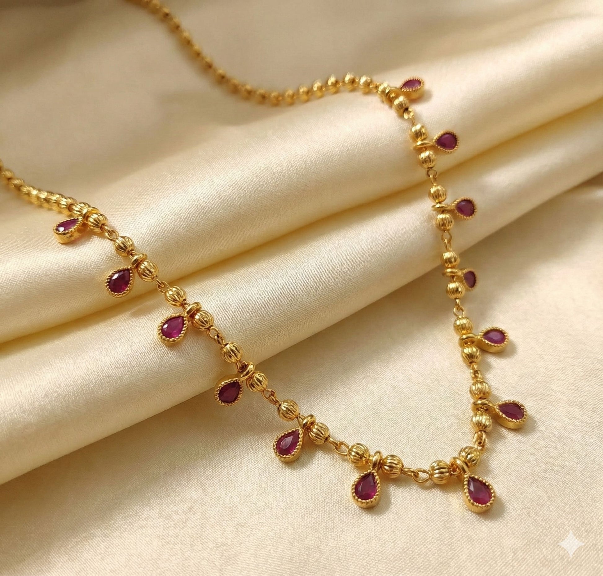 Micro Gold Plated And Diamond Studded Beaded Short Chain Combo Of 3 For Women