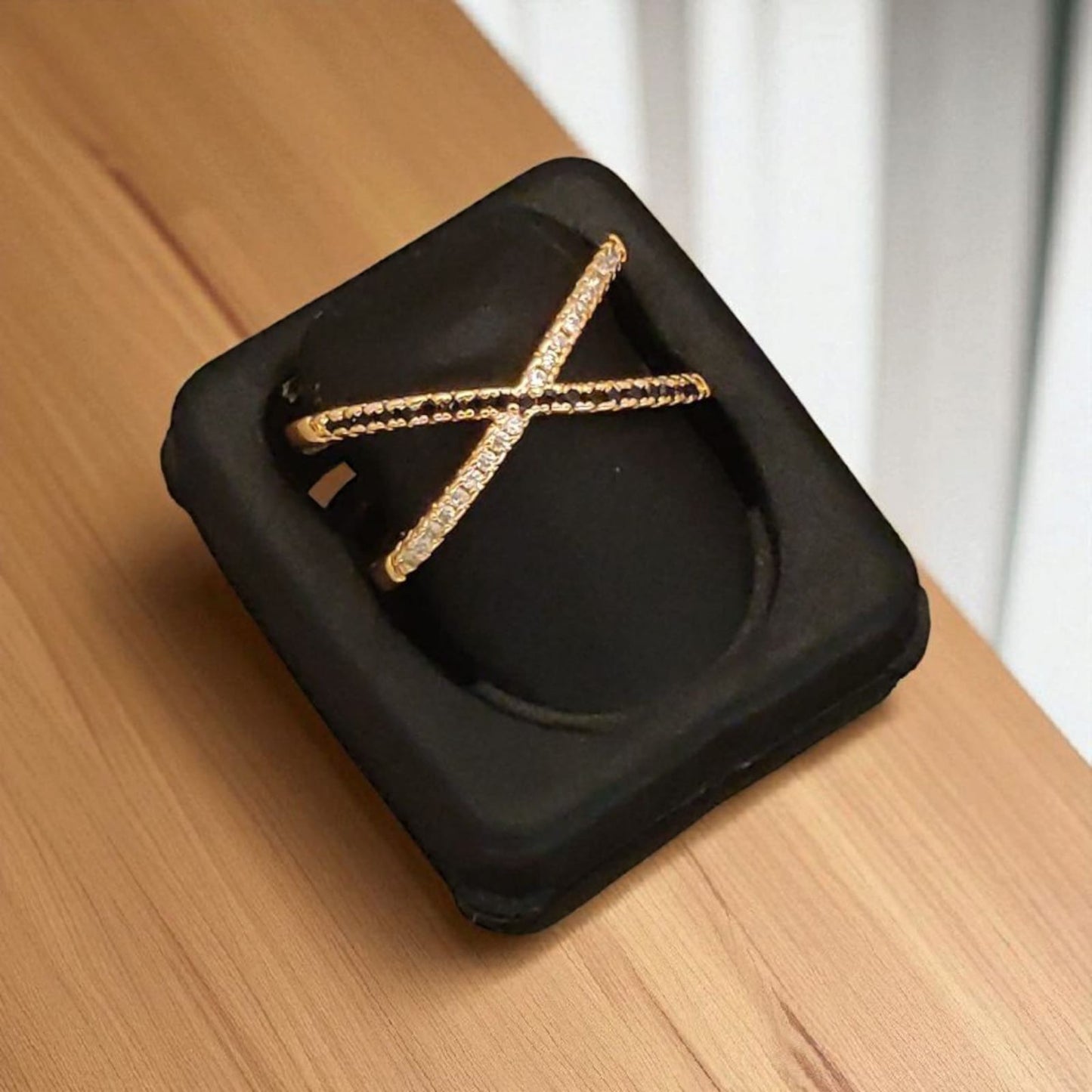 Rose Gold Plated Ad Diamond Studded Fancy Adjustable Broad Ring For Women