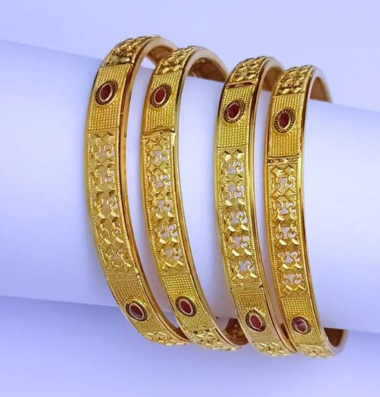 Set Of 4Pc Gold Plated Traditional Meenakari Bangles