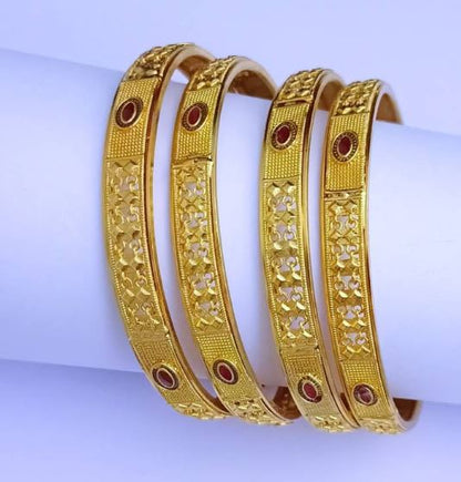 Set Of 4Pc Gold Plated Traditional Meenakari Bangles