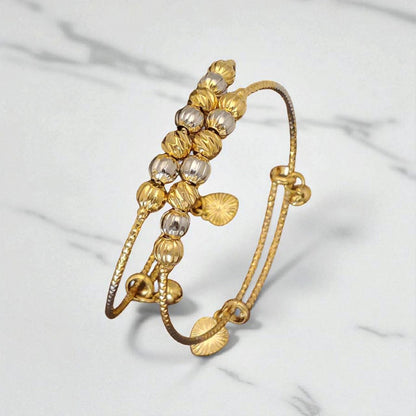 Micro Gold Plated Daily Wear Adjustable Ball Kadli For Women 2 Pcs